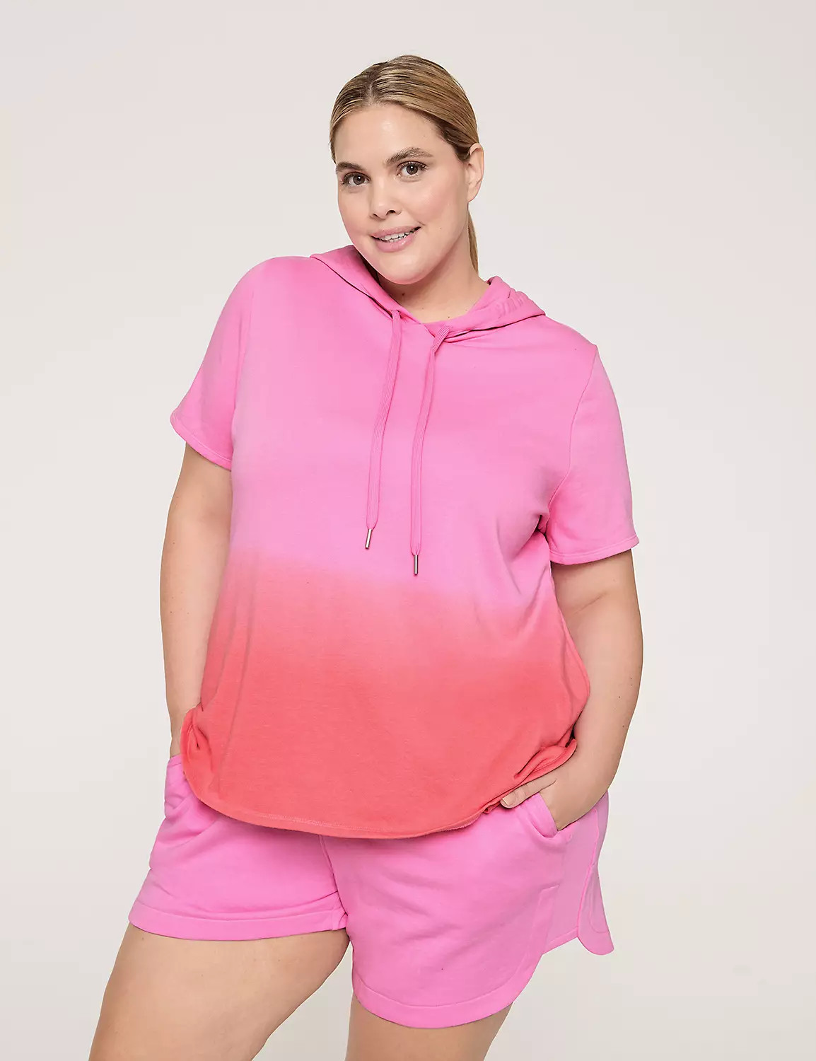 LIVI French Terry Short-Sleeve Hoodie | Lane Bryant (US)