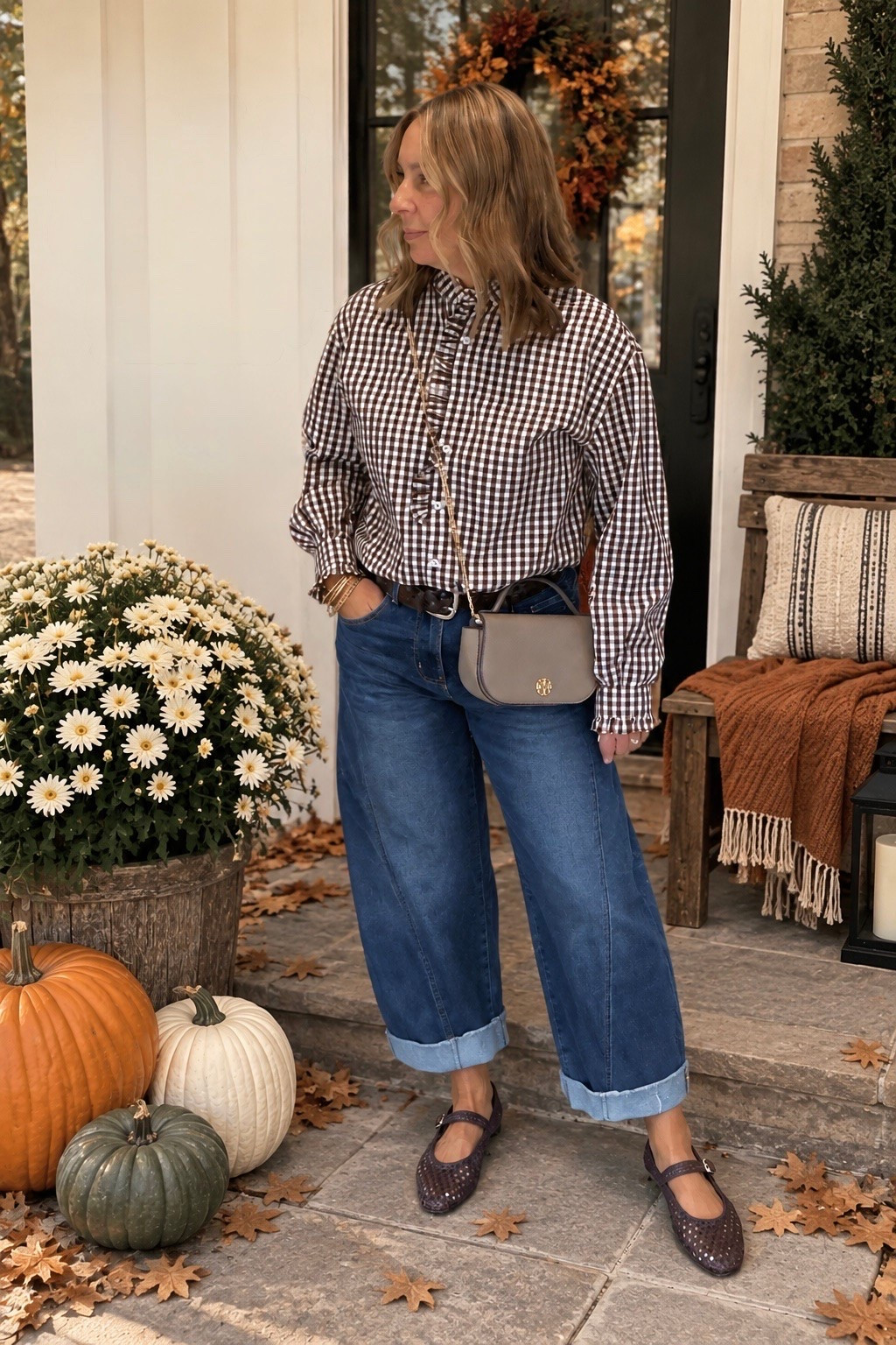 Fall outfits women over 50! I’m wearing a size 8 in the barrel jeans and a medium in the button down

#LTKootd #LTKOver40 #LTKSaleAlert