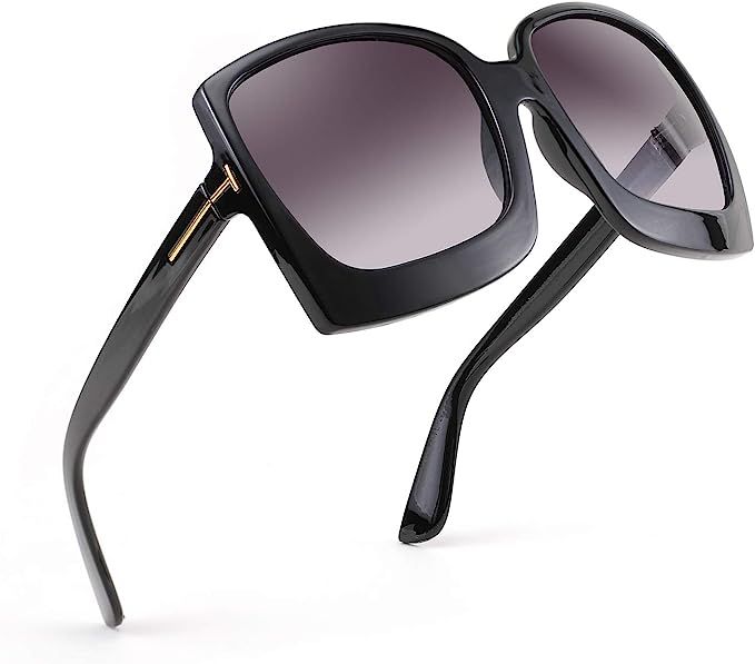 Karsaer Retro Square Round Oversized Women Sunglasses Large Frame Vintage Women Shades K7075 | Amazon (US)