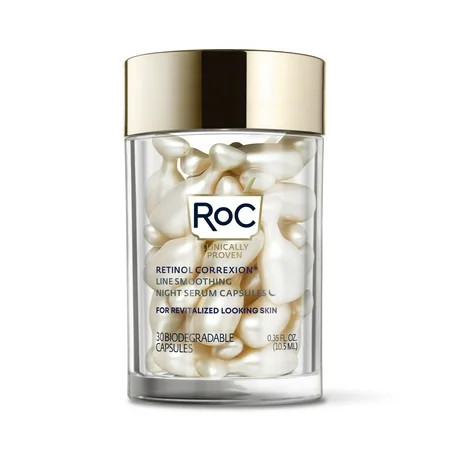 RoC Retinol Correxion Capsules Anti-Aging Night Serum Anti-Wrinkle Treatment 30 Ct | Walmart (US)