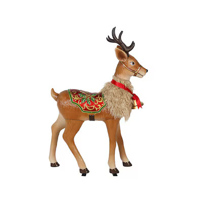 Holiday Living 4.25-ft LED Brown Reindeer Animatronic Christmas Decoration | Lowe's