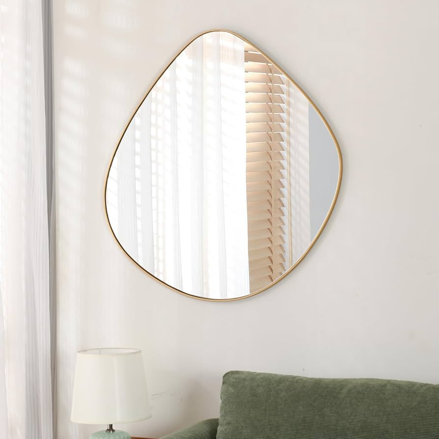 Irregular Wall Mirror Matel Gold Framed Wall Mirror for Living Room Bedroom Bathroom Entryway Wal... | Amazon (US)