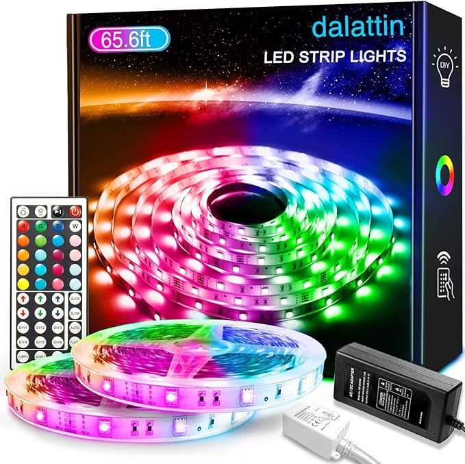65.6ft Led Lights for Bedroom dalattin Led Strip Lights Color Changing Lights with 44 Keys Remote... | Amazon (US)