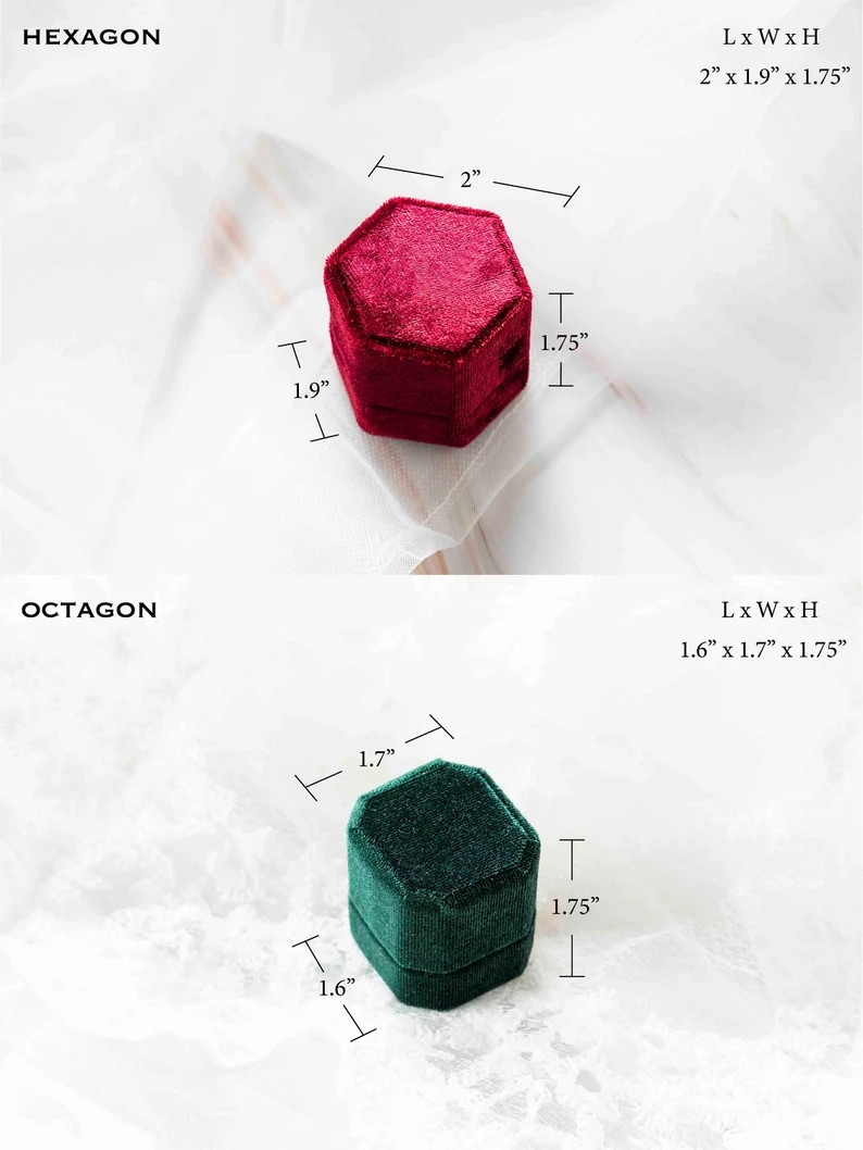 Ring Box | Engagement Ring Box | Wedding Ring Box | Velvet Ring Box | Proposal | Double Slot | Ri... | Etsy (US)