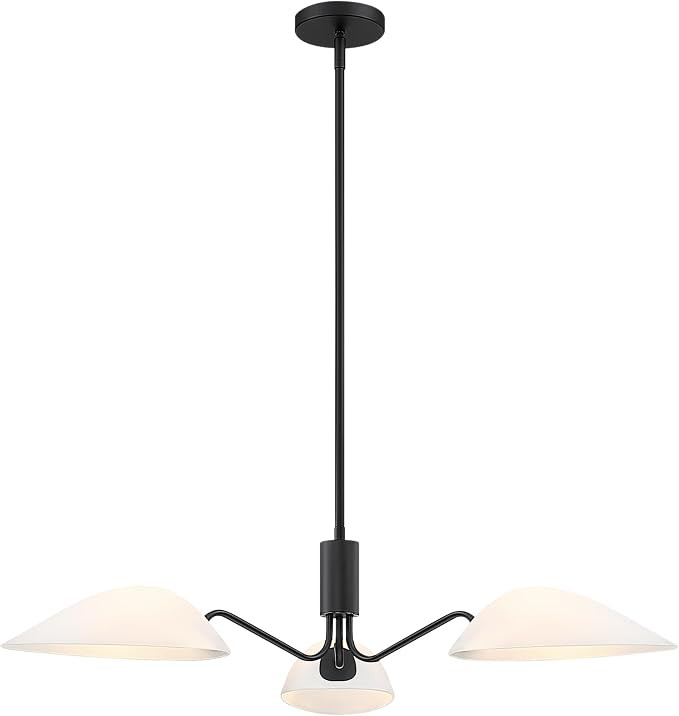 MEXO Modern Glass Chandeliers, Sputnik Chandelier Black Pendant Lighting Fixture Glass Shade Ceil... | Amazon (US)