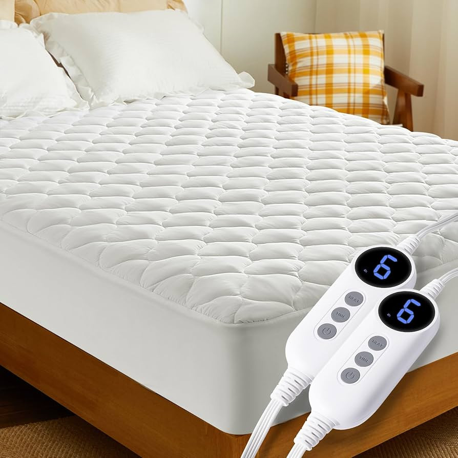 HYLEORY Heated Mattress Pad King Size Dual Control, Fast Heating Bed Warmer, Electric Mattress Pa... | Amazon (US)
