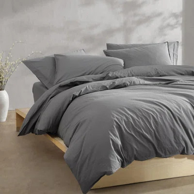 Calvin Klein Washed Percale Solid Cotton Duvet Cover Set | Wayfair North America