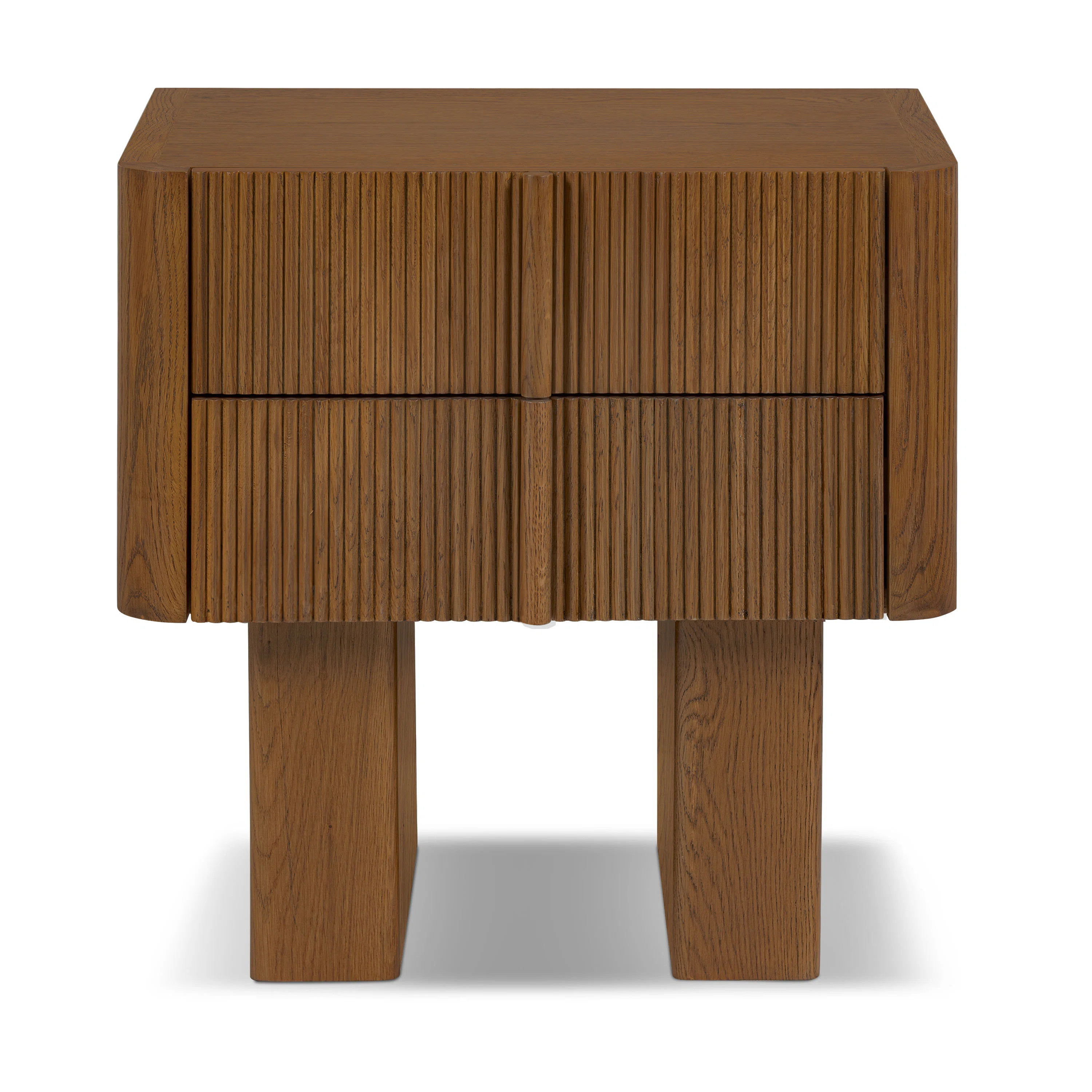 Toledo Wood Nighstand With Ribbed Drawers | Wayfair North America