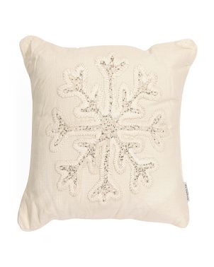 18x18 Embroidered Snowflake Pillow | TJ Maxx