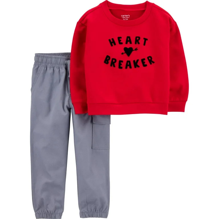 Carter's Child of Mine Toddler Boy Valentine's Day Outfit Set, 2-Piece, Sizes 12M-5T | Walmart (US)