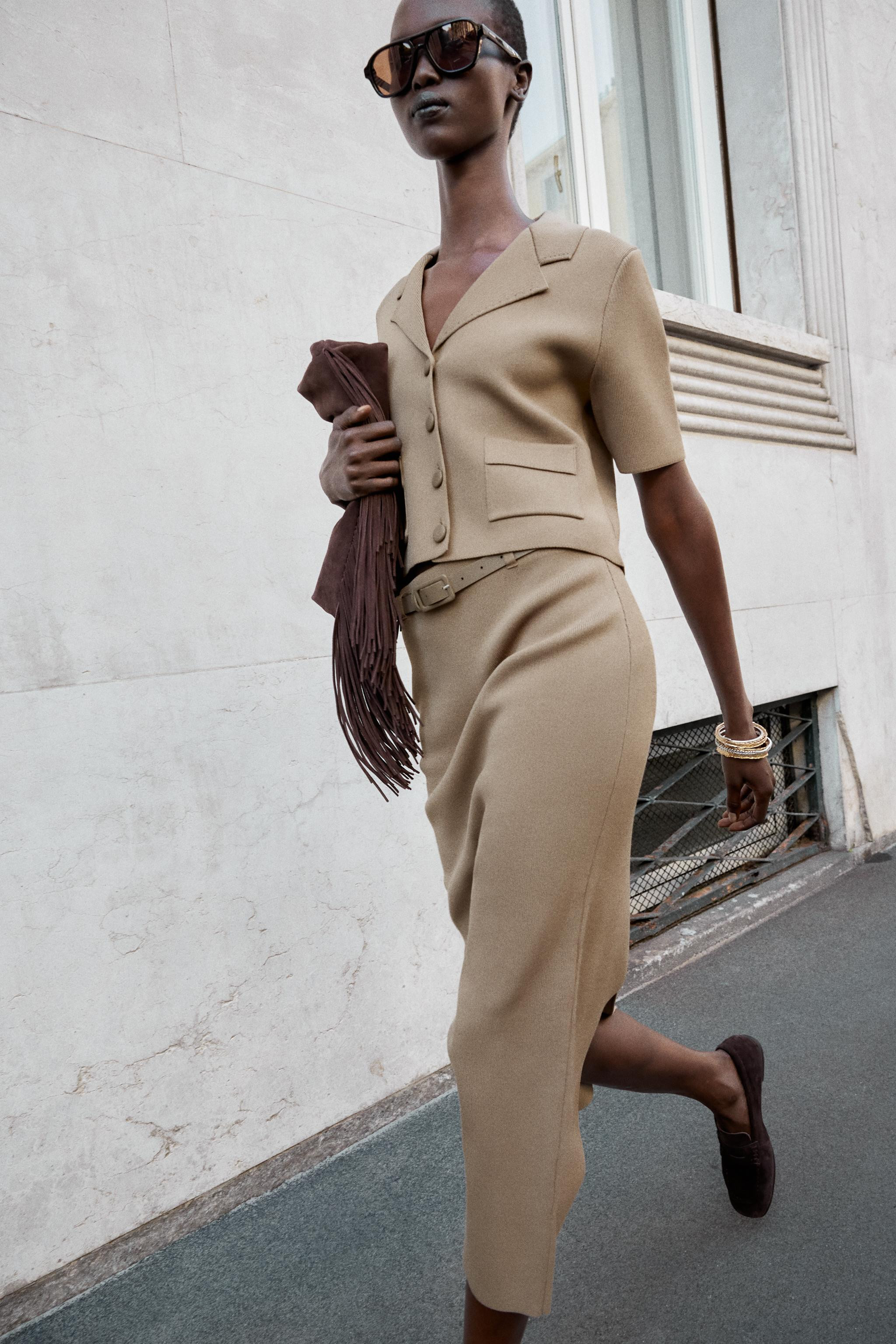 BELTED KNIT SKIRT | Zara US