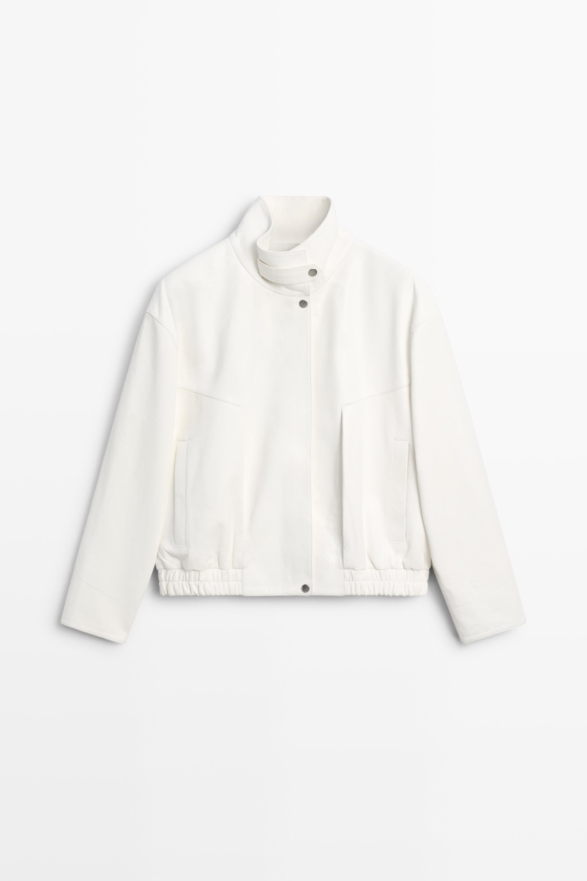 Nappa leather bomber jacket | Massimo Dutti UK