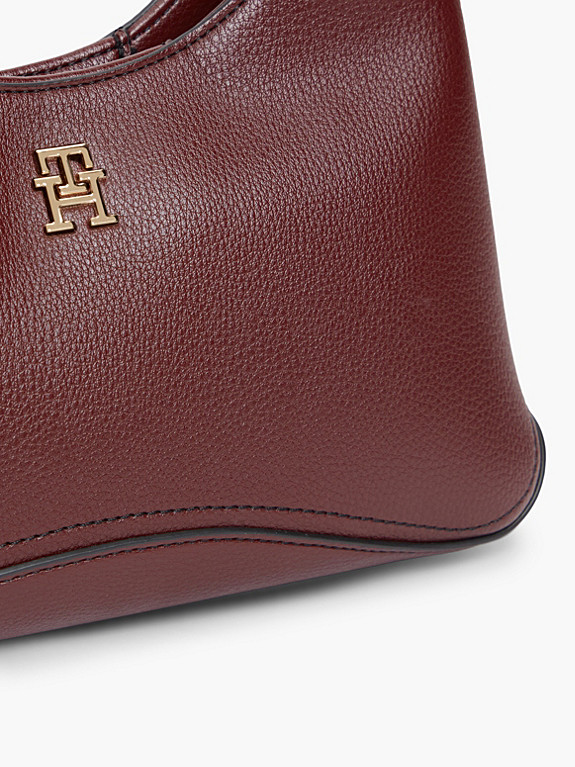 TH Monogram Plaque Crossbody Hobo Bag | Red | Tommy Hilfiger | Tommy Hilfiger UK