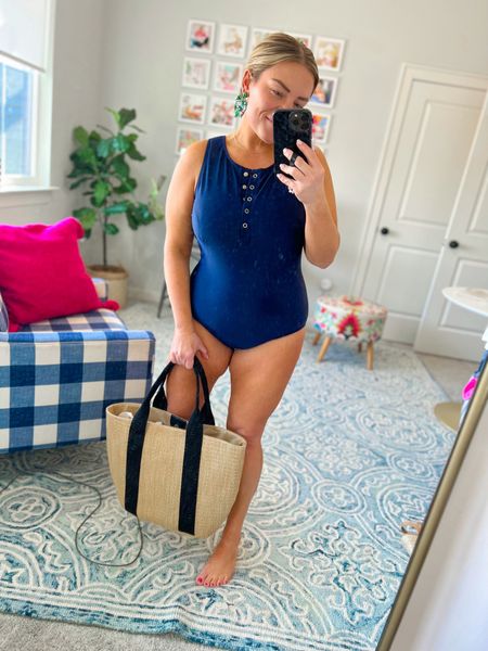 The MOST flattering one piece! I love the functional buttons! Comes in 3 color options!

Straw tote, tote bag, beach tote, one piece swim, swimsuit, swimwear, curvy swim

#LTKSeasonal #LTKfit #LTKstyletip