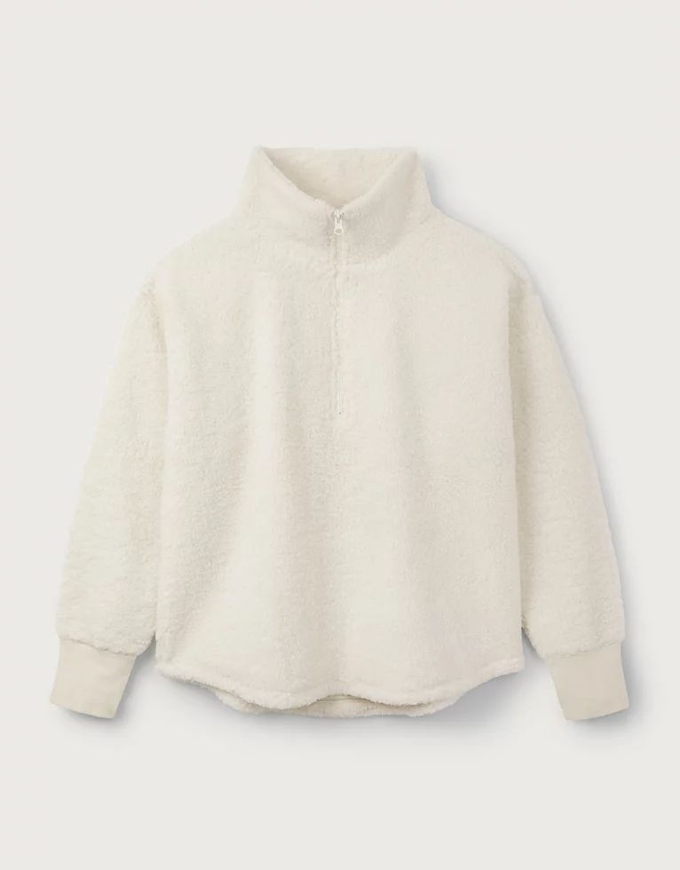 Half-Zip Borg Sweatshirt | The White Company (UK)