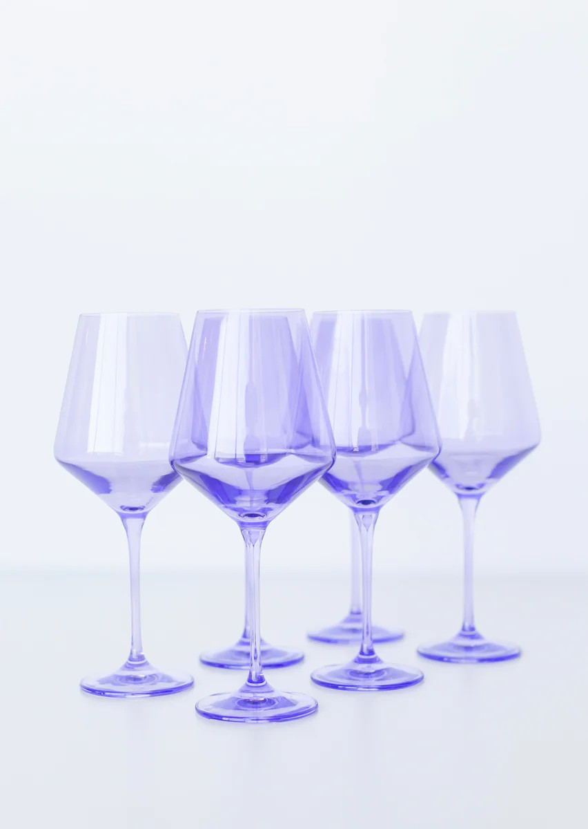 Estelle Colored Wine Stemware - Set of 6 {Lavender} | Estelle Colored Glass