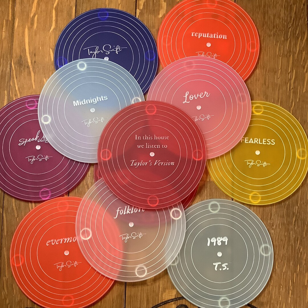 Taylor Swift Albums acrylic coaster set, Coasters for Swifties, Satin Acrylic Coasters, gifts for... | Etsy (US)