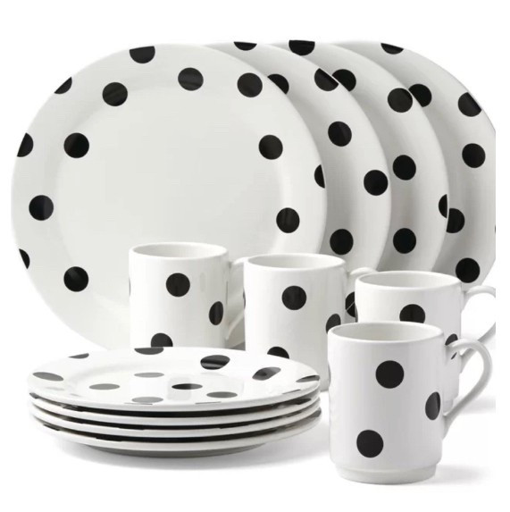 Kate Spade Deco Dot dinnerware. The dots are so adorable!  Perfect for every holiday and as kitchen decor. 

#kitchen #dinnerware #dishes #entertain 

#LTKWatchNow #LTKHome #LTKSeasonal