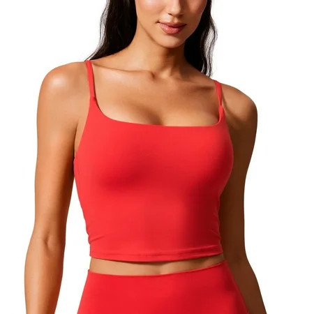 CRZ YOGA Butterlift Womens Scoop Neck Longline Yoga Sports Bra U Back Workout Crop Top | Walmart (US)