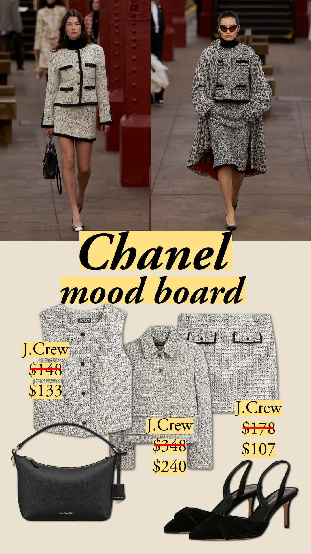 Black and white tweed is at once polished and so easy to style. Add these tops to jeans, to adidas track pants, to a billowy skirt. Wear the skirt with a tee or a sweatshirt or a blazer. And the dresses? Just add sheer tights 🖤🤍 Chanel, J.Crew, Aritzia, tweed, boucle, mini skirt, skirt suit, vest, coord set, holiday party outfit, winter date night 

 #LTKHoliday #LTKgrwm #LTKootd