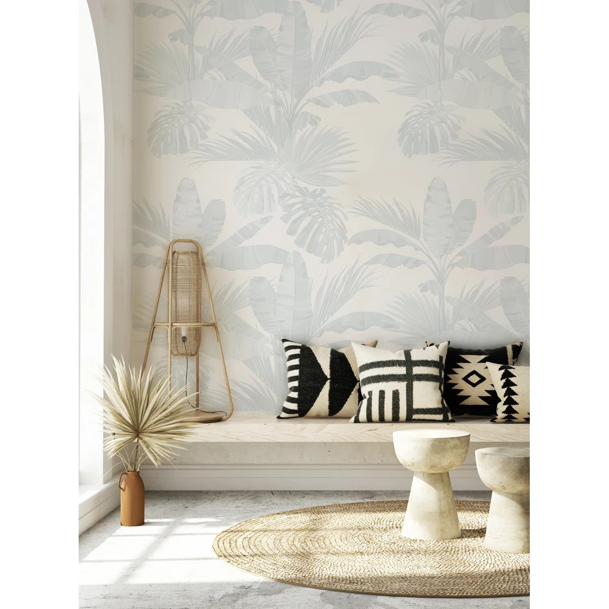 Wilsonia Oceanside Palm Leaves 4' L x 96" W Wall Mural | Wayfair North America