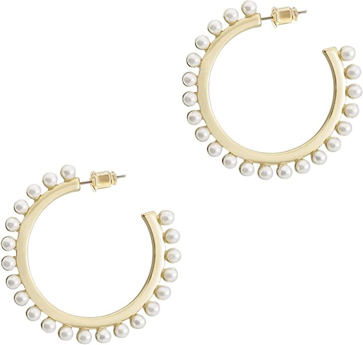 Pearl Hoop Earrings for Women Fashion Dangle Hypoallergenic Layer Earrings Drop Dangle Earrings G... | Amazon (US)