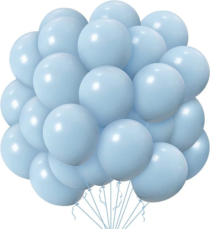 50Pcs Baby Blue Balloons, 12 Inches Light Blue Matte Balloon, Premium Pastel Blue Latex Balloons,... | Amazon (US)