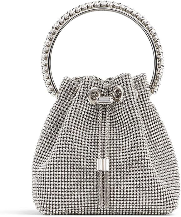 Sweetovo Bling Glitter Purses for Women Fashion Handbags Crossbody Bags Silver Rhinestone Purse E... | Amazon (US)