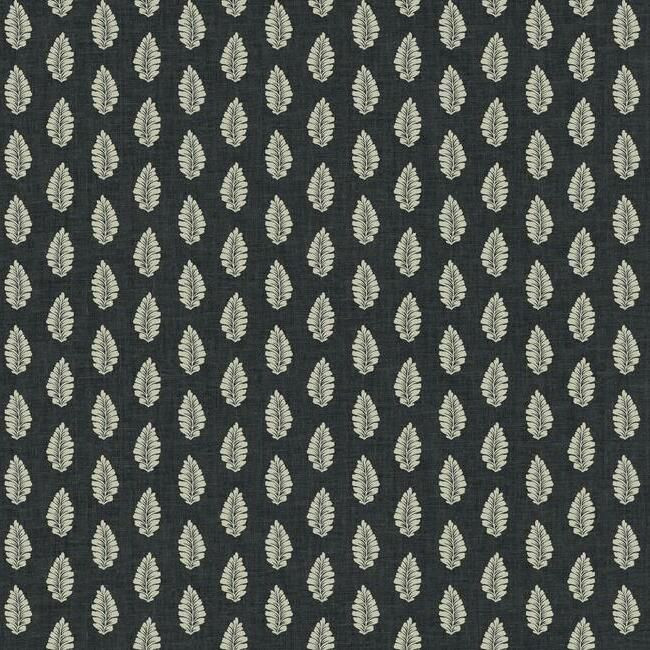 Leaf Pendant Wallpaper in Black from the Grandmillennial Collection by York Wallcoverings | Burke Decor