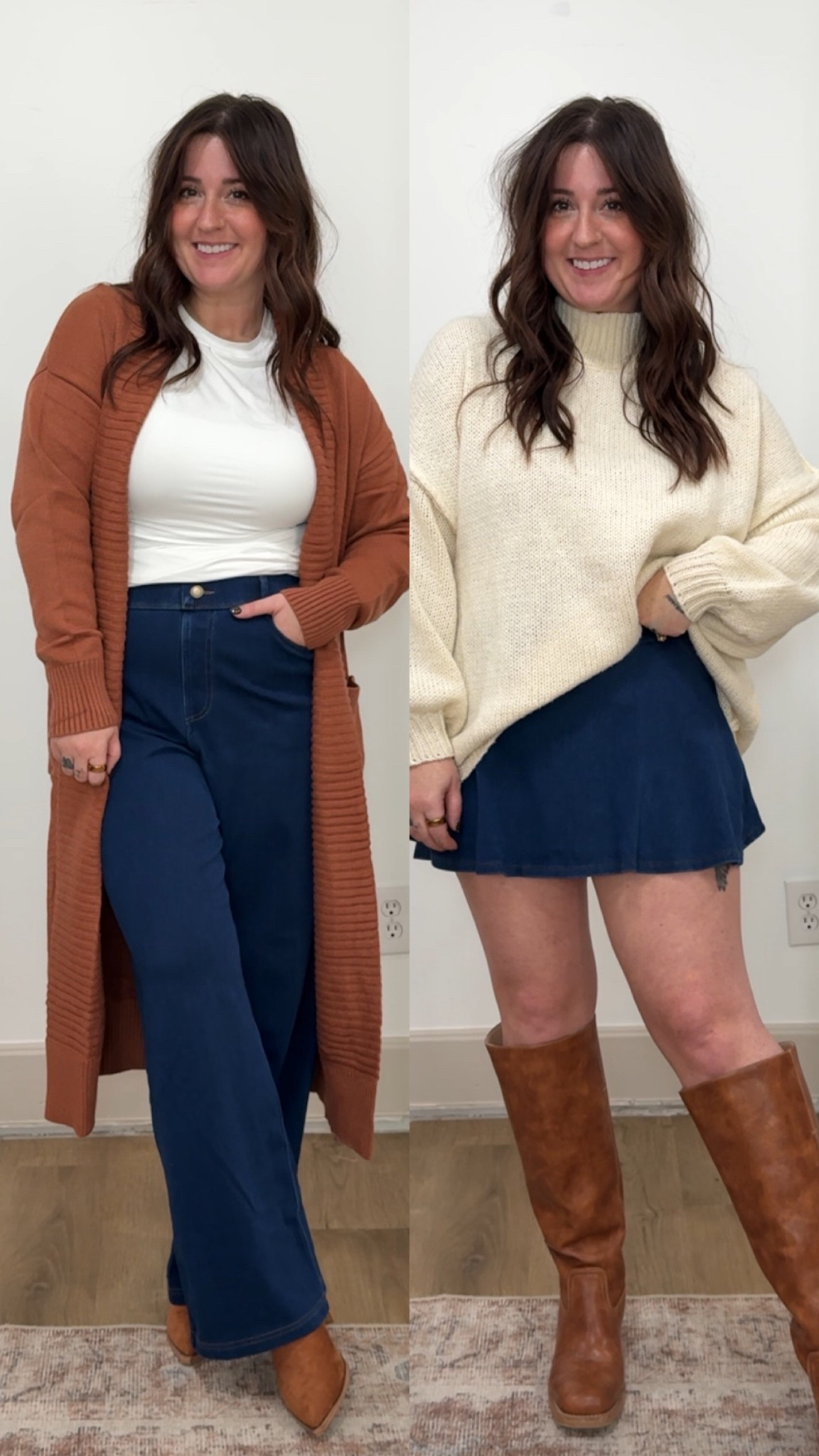 Jegging and Jean stretchy skirt Thanksgiving outfit ideas! Super soft, very comfy! Everything does run TTS! I am 5’1 size 8/10

#LTKPetite #LTKFindsUnder100 #LTKootd