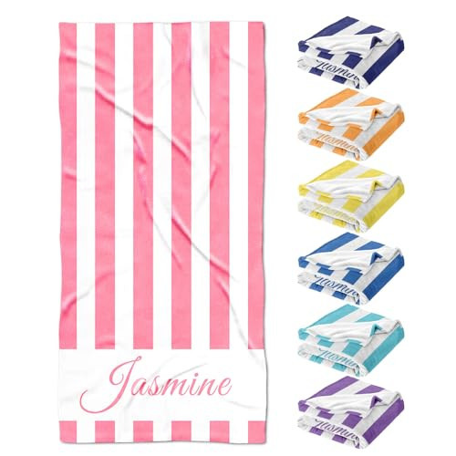Novgarden Personalized Beach Towels for Kids with Name-Microfiber Beach Towels-Custom Quick Dry Cotton/Poly Blend Pool Towel-Easter Gift for Beach, Travel, Pool, Bath Decor-30’’X60’’ | Amazon (US)
