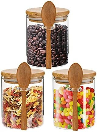 Glass Jars with Airtight Lid and Spoon,Glass Food Storage Jars Containers,Overnight Oats Containe... | Amazon (US)