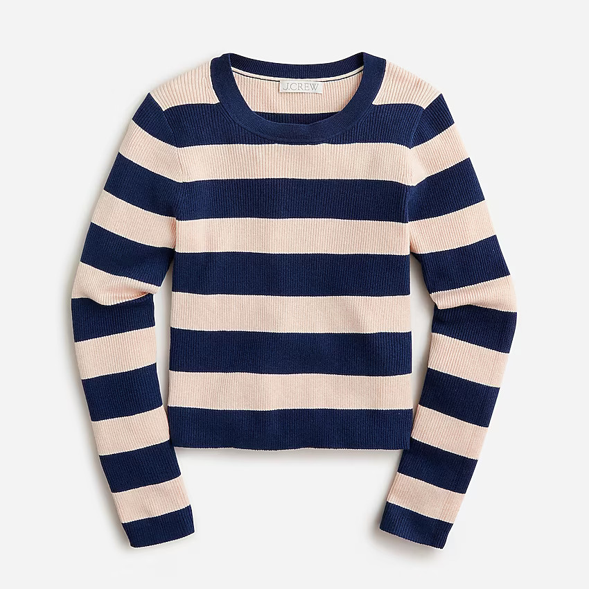 Ribbed crewneck sweater in stripe | J. Crew US