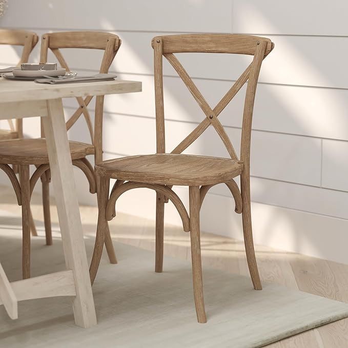 Merrick Lane Bardstown X-Back Bistro Style Wooden Dining Chair for Kitchens and Dining Rooms, Hig... | Amazon (US)