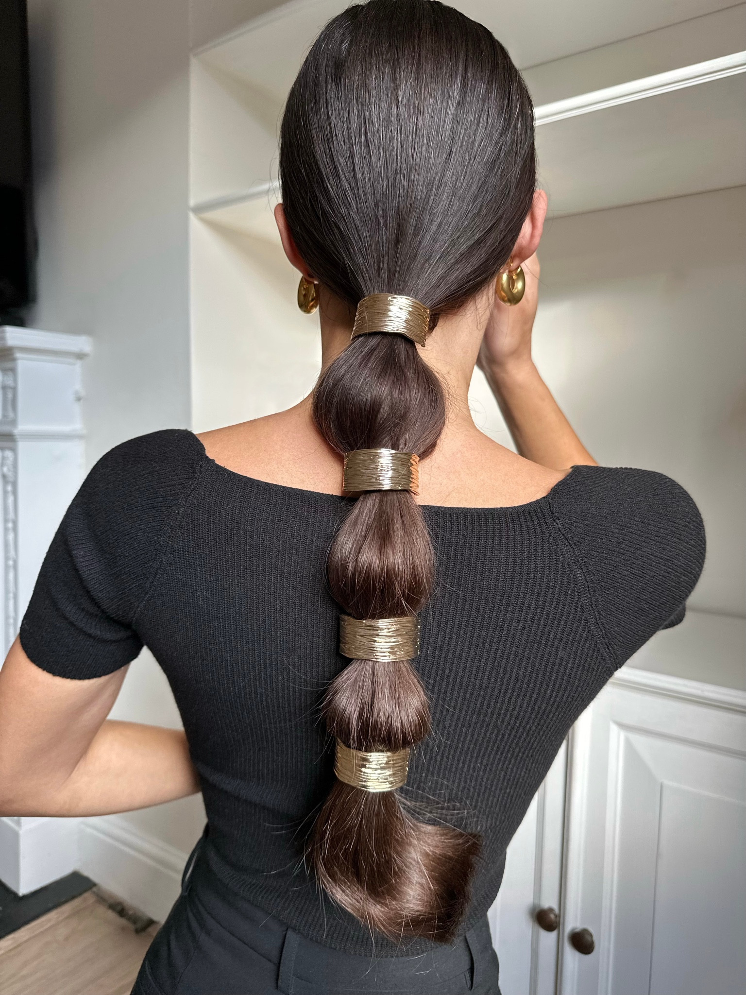 Decorate your ponytail with metal hair ties. 

#LTKunder50 #LTKeurope