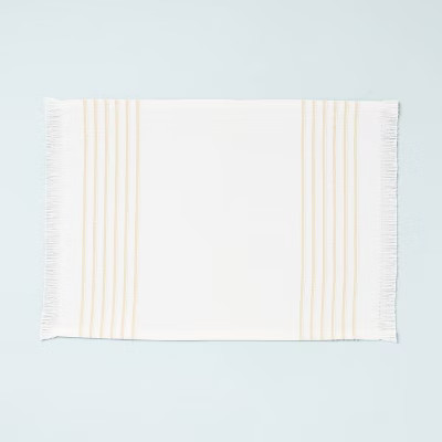 Engineered Tick Stripe Two Tone Placemat Gold - Hearth & Hand™ with Magnolia | Target