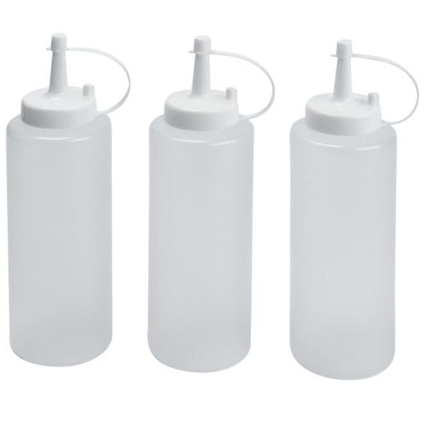 3-Pack Plastic Condiment Bottles At Home, Clear | At Home