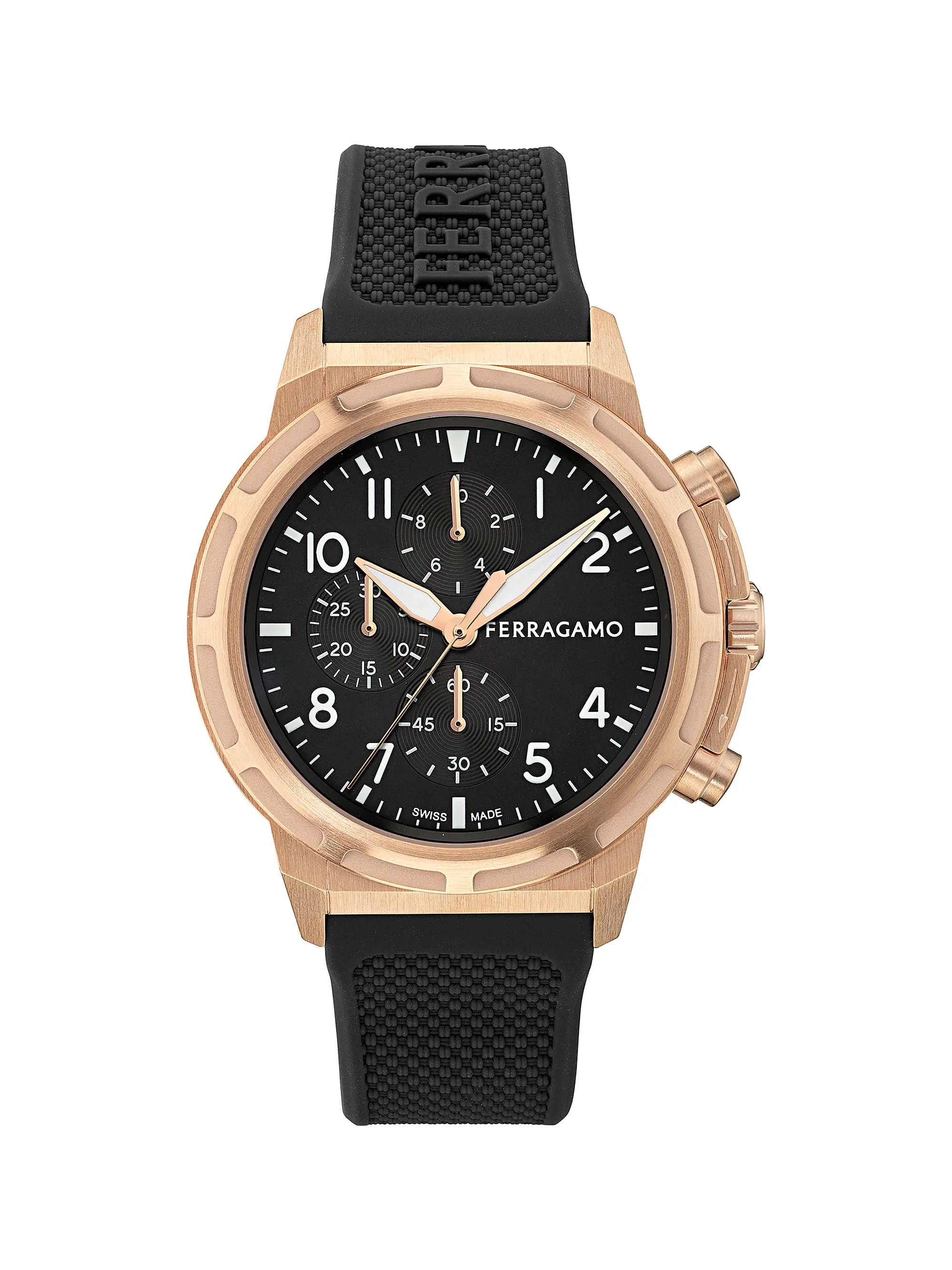 Rose Goldtone & Silicone Chronograph Watch/44MM | Saks Fifth Avenue