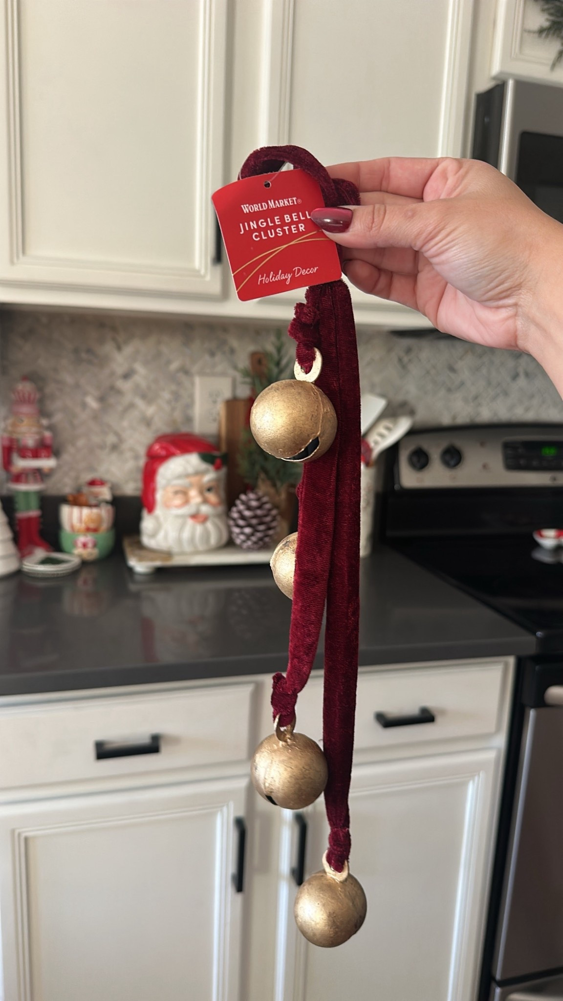 Antiqued Gold Metal Bell And Burgundy Velvet Hanging Decor

#LTKHoliday #LTKHome #LTKSeasonal