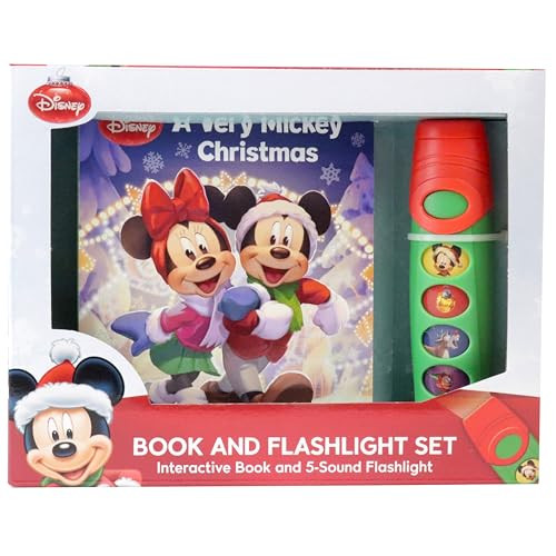 Disney Mickey Mouse, Minnie, and More! - A Very Mickey Christmas Book and 5-Sound Flashlight Toy Set - PI Kids | Amazon (US)