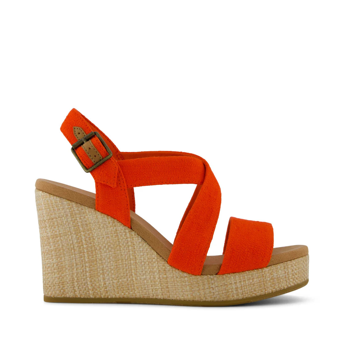 Alondra Wedge Sandal Flame Slubby Woven | Toms EMEA
