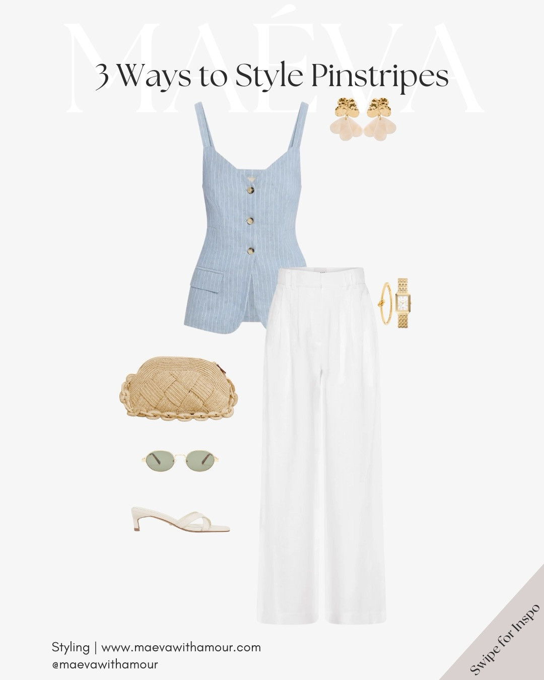 3 Ways to Style Pinstripes This Season 🤍 Light, breathable, and endlessly chic - pinstripes are a timeless staple for warm, sunny days ahead! Whether you're heading to a seaside café, strolling a coastal town, or just craving that fresh French-inspired look, these pinstripe outfit ideas are some of my go-to’s! ✨ From linen trousers to button-down dresses, I styled 3 effortless looks that work beautifully for transitional style and capsule wardrobes alike! 

✨ Which outfit is your favorite?

❤️ Adore these looks? Comment SHOP to receive a DM with the link or head to the link in bio to shop the looks & more!

👉 Save & Follow to discover French-inspired style and wardrobe tips, designed to elevate your everyday fashion!

With Amour, M.

#frenchstyle #neutralstyle #springfashion #capsulewardrobe #coastalstyle #chicandminimal #everydaystyle #frenchriviera #styleinspo #ootd  

#LTKSeasonal #LTKTravel #LTKStyleTip