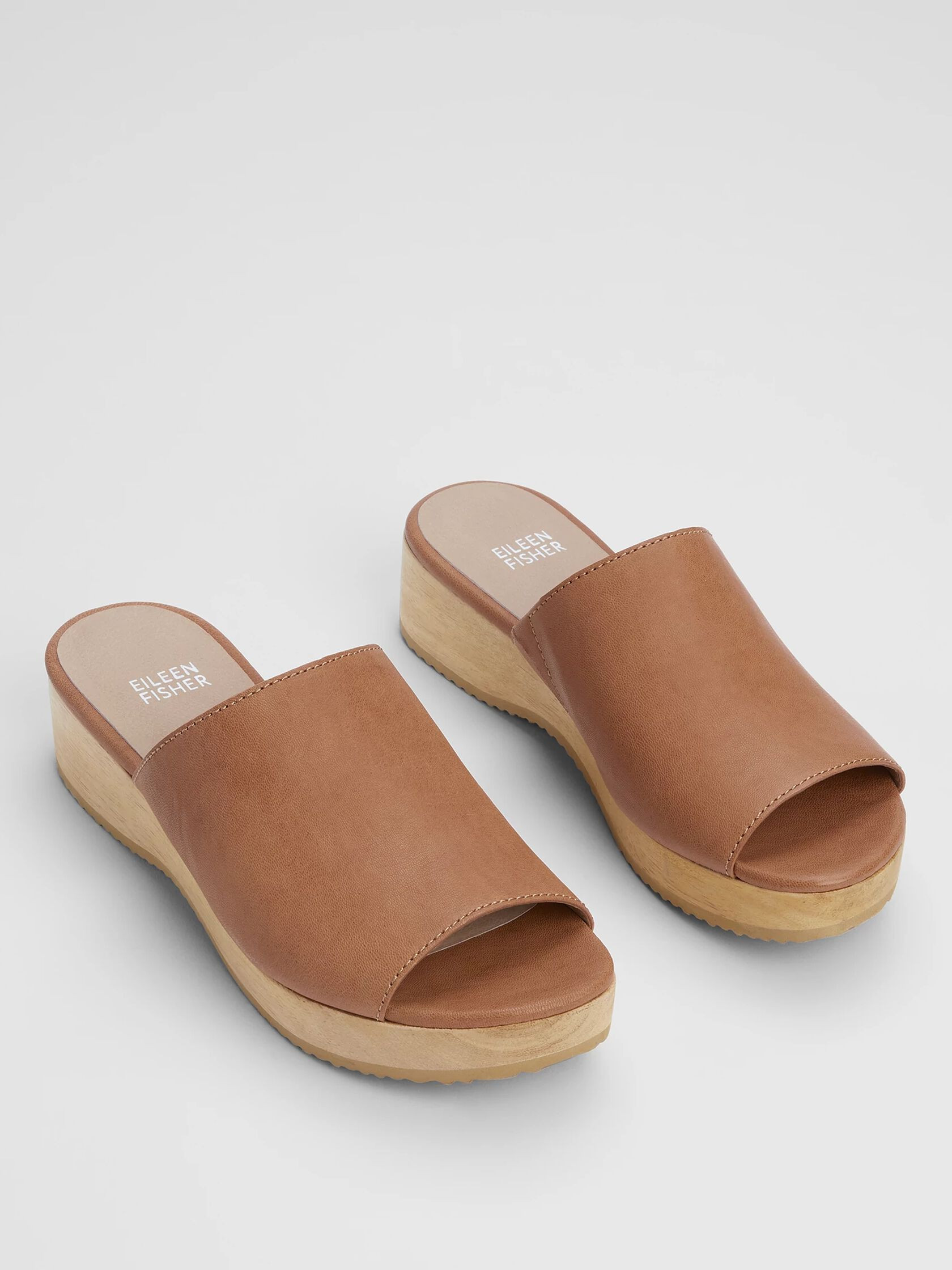 Novel Tumbled Leather Wedge Sandal | Eileen Fisher