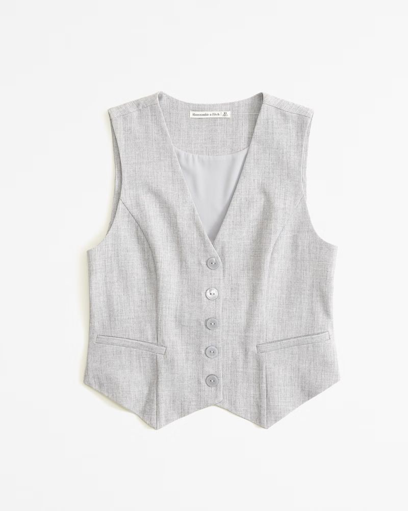 The A&F Mara Tailored Vest V-Neck Set Top | Abercrombie & Fitch (US)