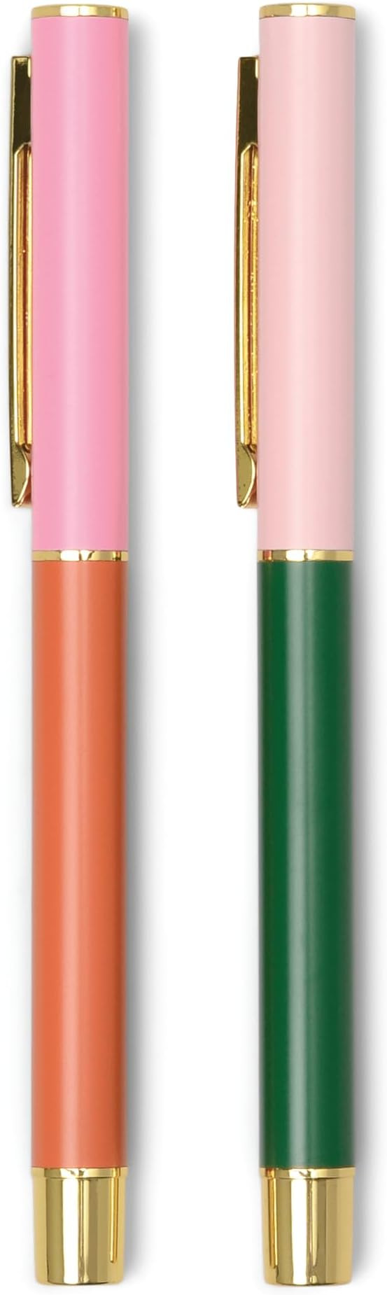 DesignWorks Ink Luxury Color Block Giftable Pens - Set of 2 - Red Orange + Emerald | Amazon (US)