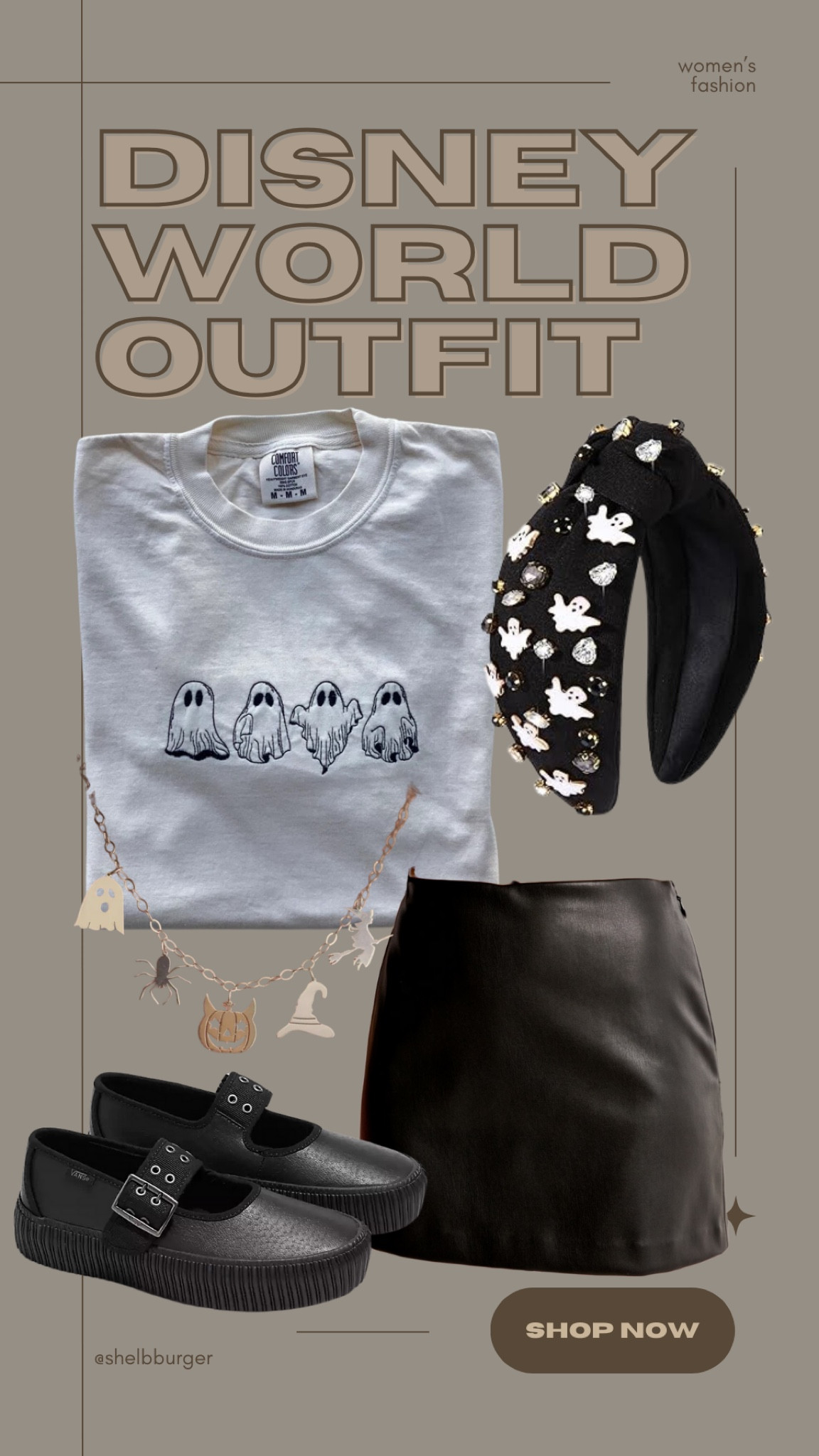 Halloween outfit perfect for Halloween Horror Night at Universal Studios 

Ghost embroidered crewneck sweatshirt
Vegan leather skort
Ghost knotted headband
Halloween charm necklace
Vans ballet flats flatforms 

#LTKShoeCrush #LTKSeasonal #LTKTravel