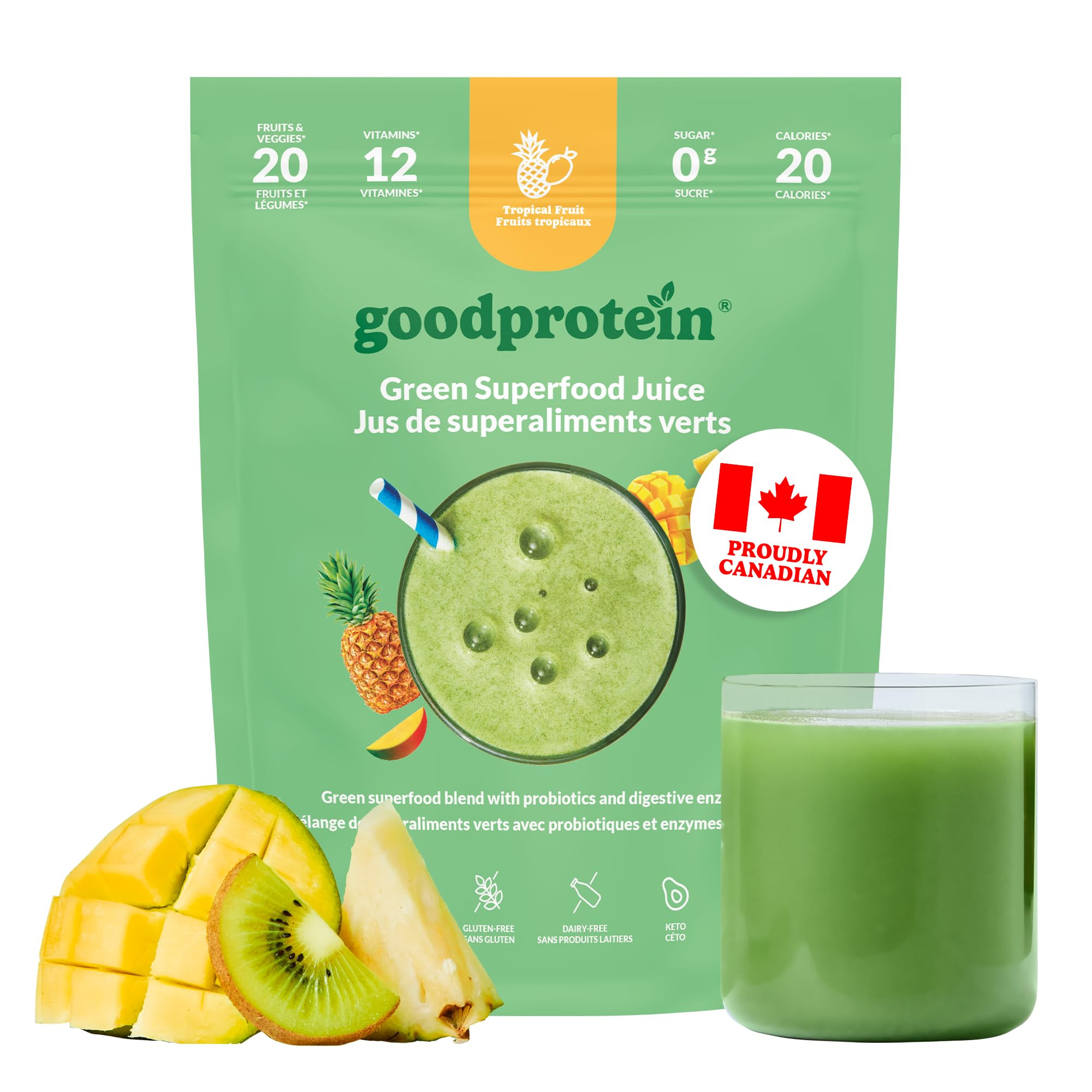 Good Protein Greens Superfood Powder Juice - 100% Natural Digestive Enzyme Greens Powder | Vegan ... | Amazon (CA)