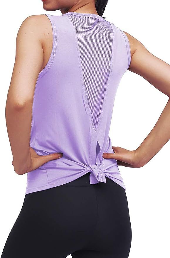 Mippo Workout Tops for Women Yoga Tank Tops Muscle Tank Athletic Shirs Workout Clothes | Amazon (US)