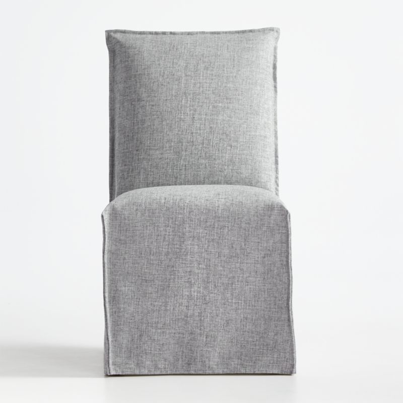 Addison Pumice Flange Slipcovered Dining Chair + Reviews | Crate & Barrel | Crate & Barrel