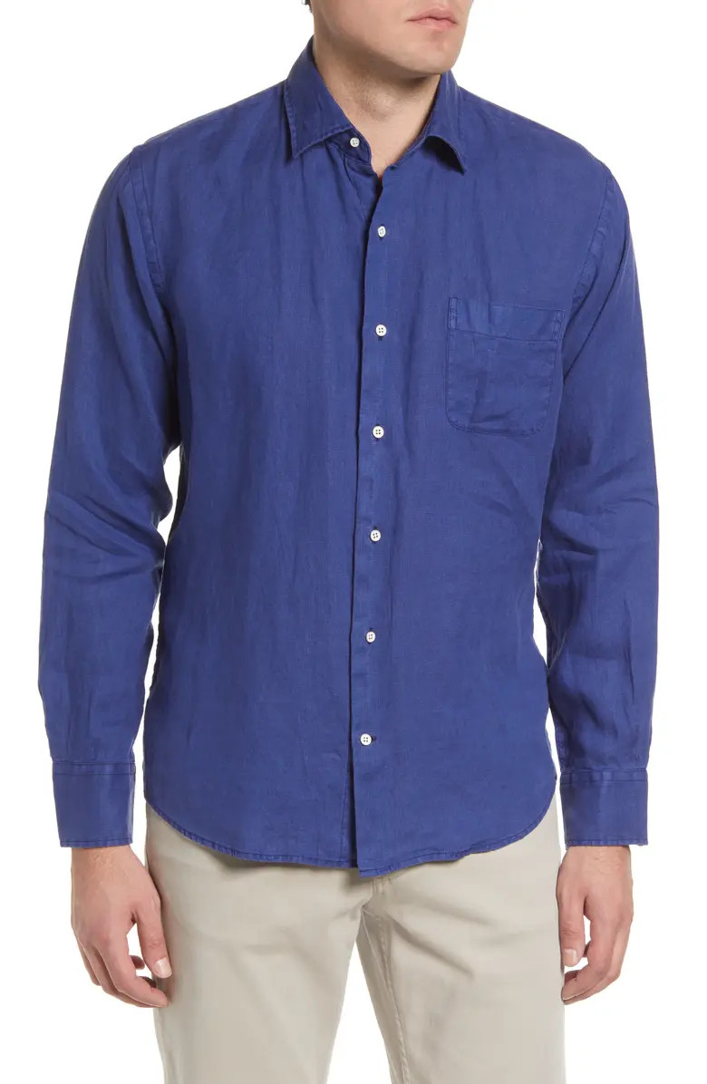 Peter Millar Coastal Garment Dyed Linen Button-Up Shirt | Nordstrom | Nordstrom